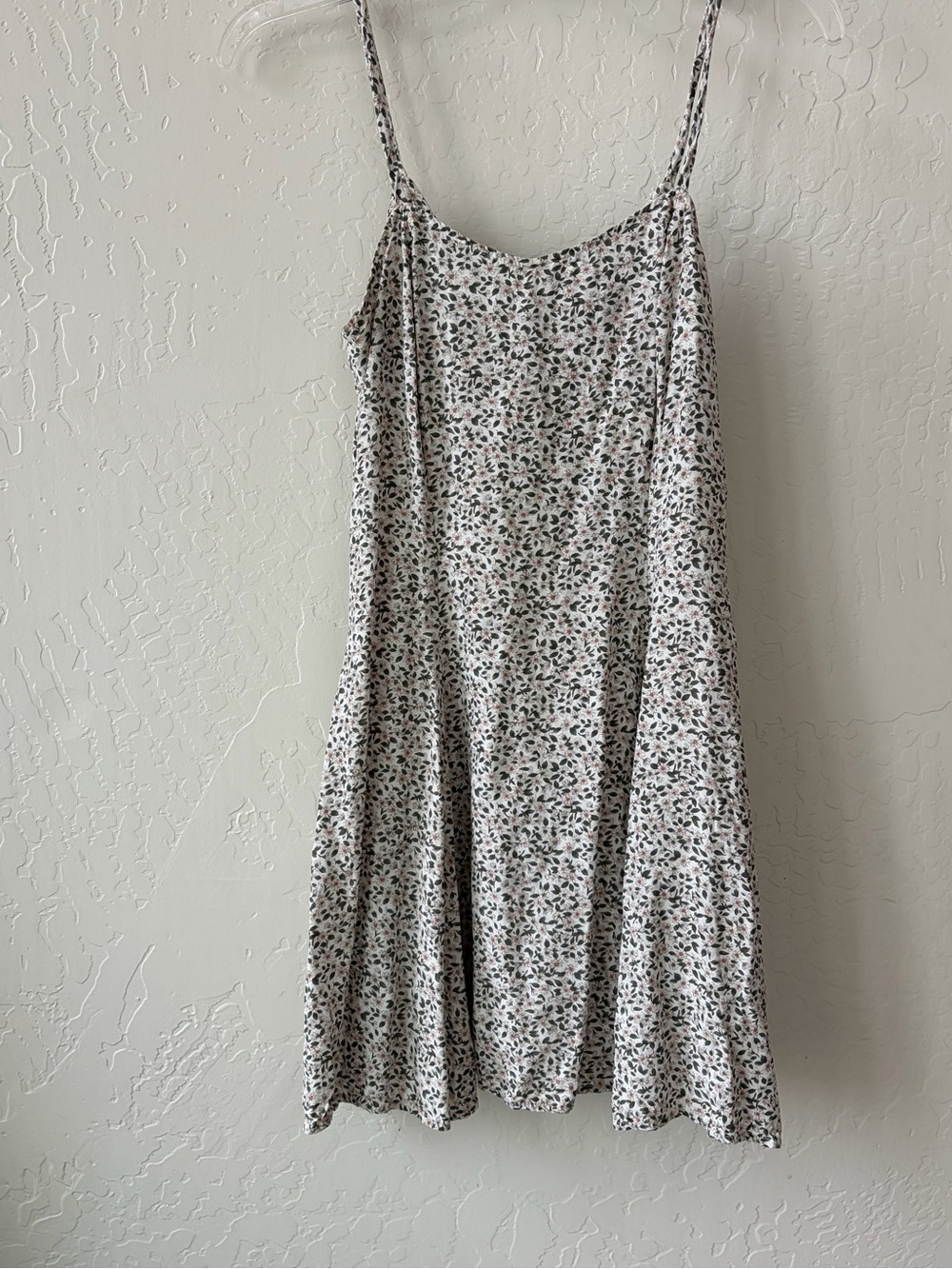 Vintage Shok Sundress Women S Green White Leaves Flowers
